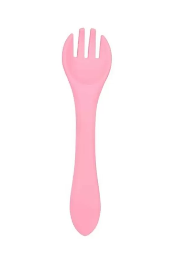 Soft-Tip Silicone Feeding Fork For Babies & Infants - Rose Pink