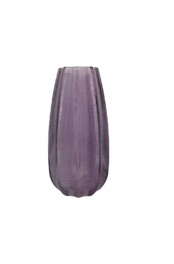Glass Flower Vase Long - Purple