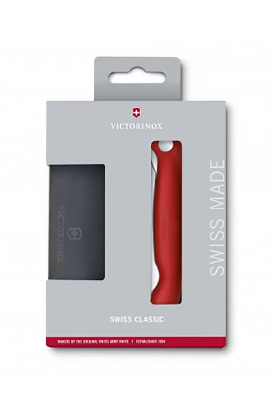Victorinox Swiss Classic Foldable Paring Knife and Epicurean Cutting Board Set - Red