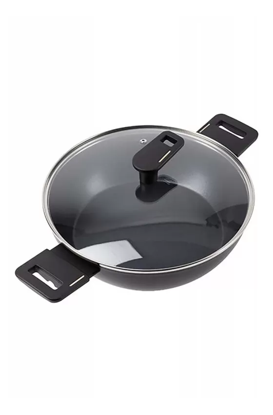 Bergner Shallow Pot Forged Aluminum Black Copper