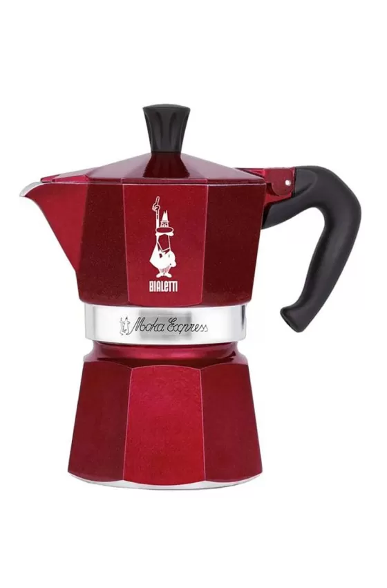 Bialetti Moka Express Coffee Maker - 3 Cups Red