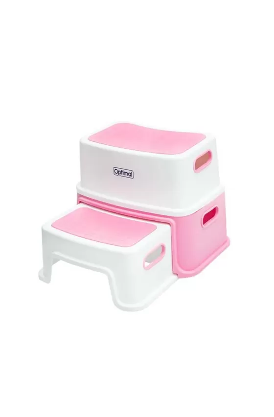 Optimal Step Stool With A Non-Slip Base For Kids - Pink