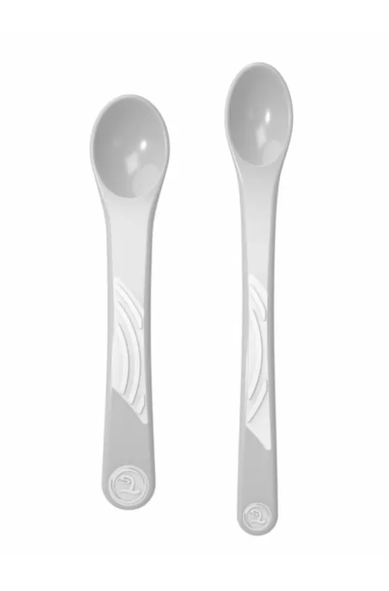 Twistshake Feeding Spoons Straight 2x - Pastel Grey