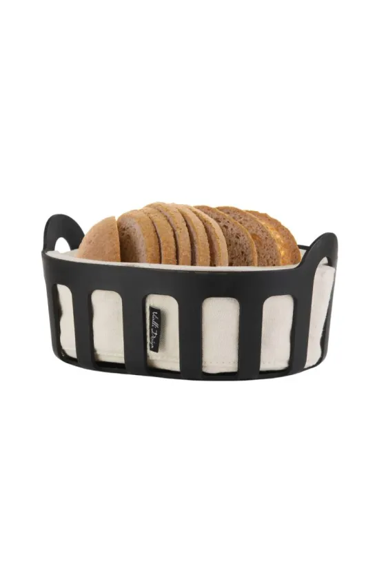 Vialli Bread basket with cotton insert Livio - Black