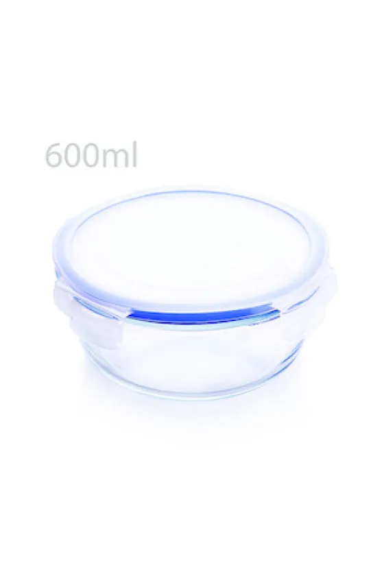 TESTA TEMPERED Glass Food Container ROUND 600ML
