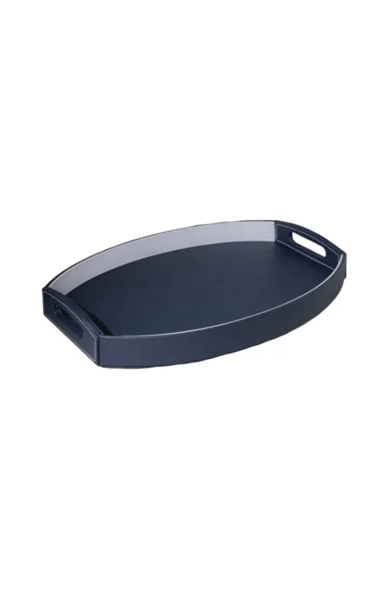 Testa Leather Oval Tray - 1