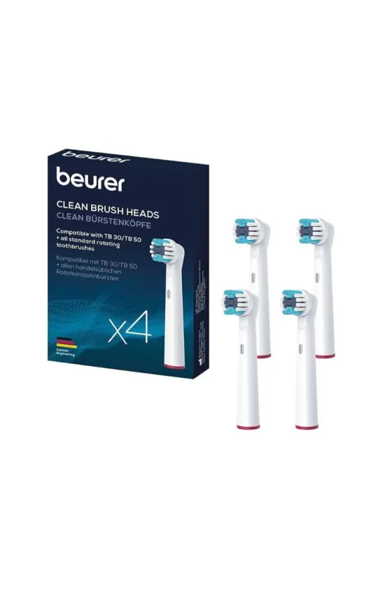 Beurer Sensitive Brush Heads for TB 30 & TB 50 Power Toothbrushes - 4x