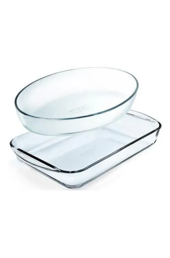PYREX rectangular and oval roaster SET