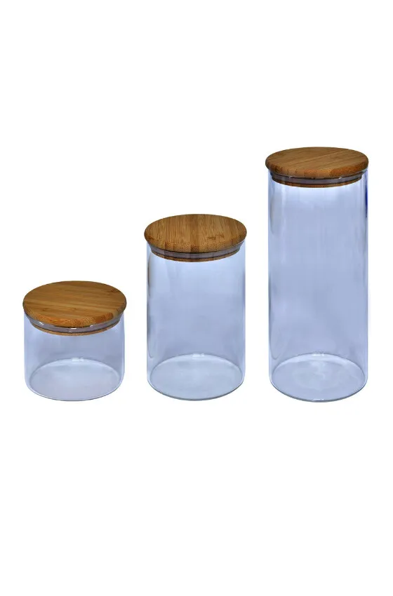 Testa GLASS Food Canister With Bamboo Lid