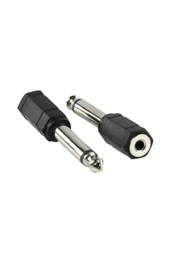 Plug Audio 3.5 mm to 6.5 mm Jack Female to Male Adapter for Microphone, Guitar, Audio and other Equipment to Adapt a Mini Stereo to a Stereo Jack