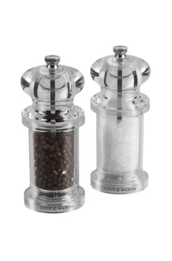 Cole & Mason 505 Salt and Pepper Grinder Set - Clear Acrylic