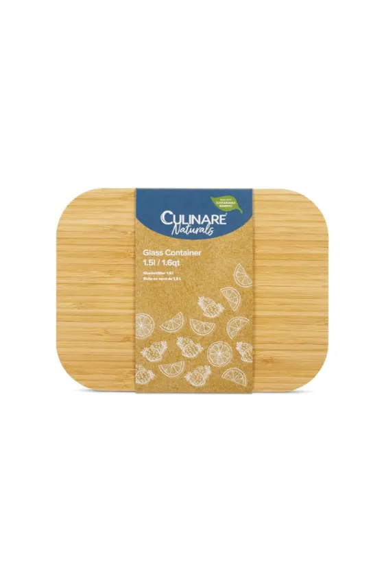 Culinare Naturals Sustainable Bamboo/Glass Glass Container - 1.5L