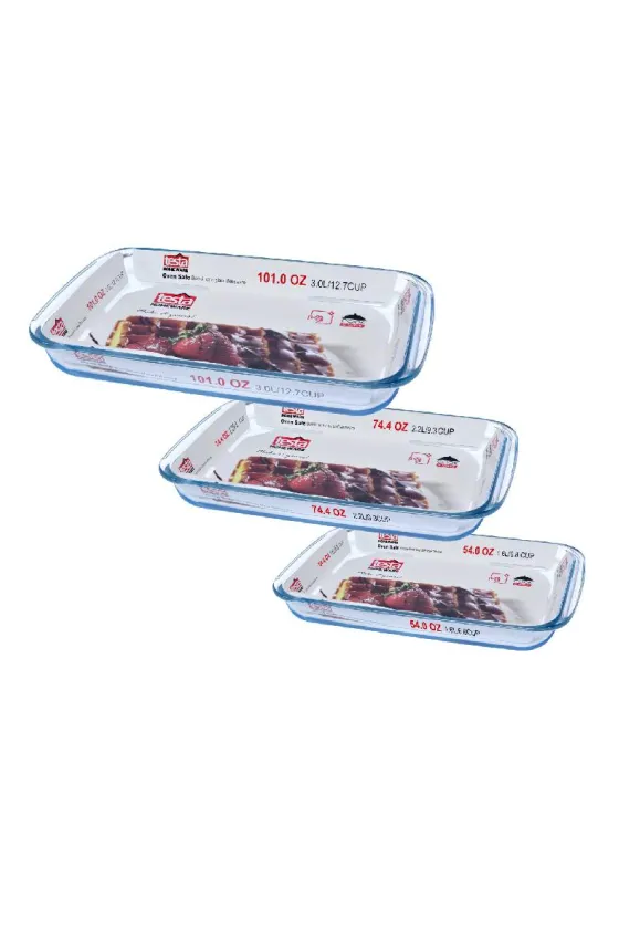 Testa Glass Bakeware GLASS Rectangle SET