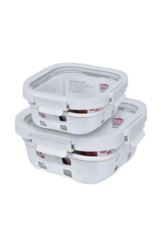 Testa Food Container Square HIGH END Borosilicate Glass SET