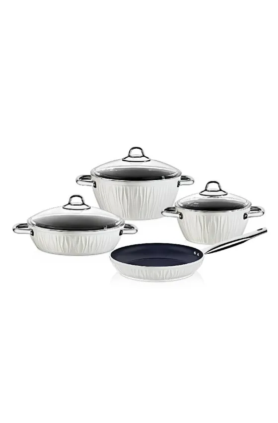 Falez Carnival Series 7-Piece Cookware Set - Cream