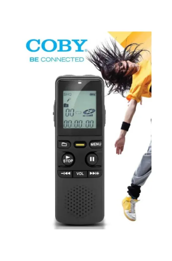 Coby Digital Voice Recorder 8GB Audio Sound Recorder MP3 Player