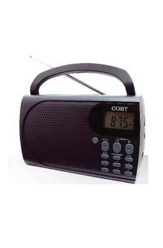 Coby AM & FM Radio Portable with Alarm Clock - Black