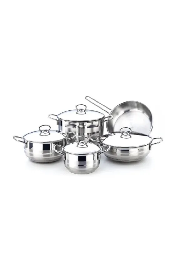 Falez Beta 9‑Piece Stainless Steel Cookware Set 