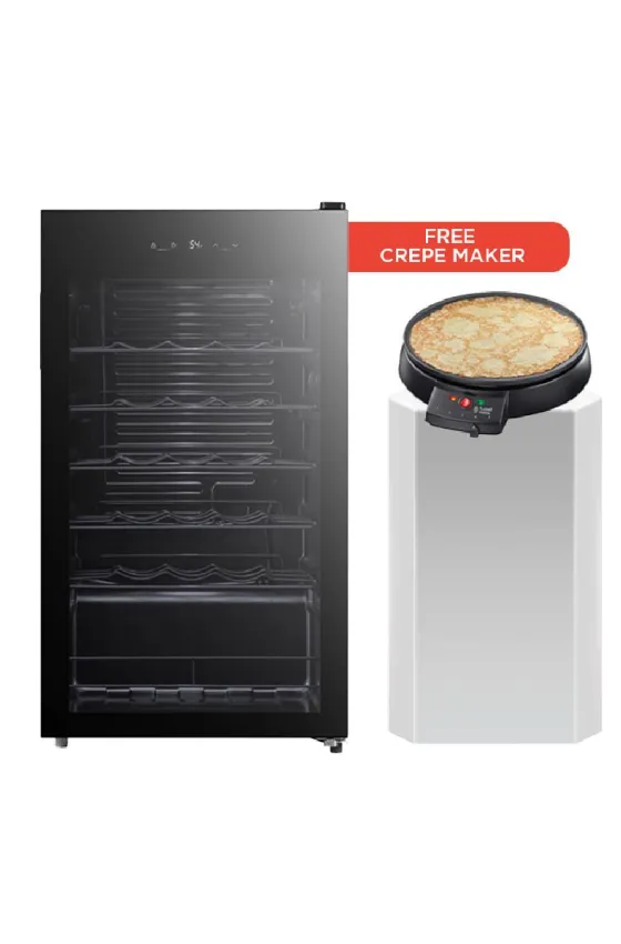Russell Hobbs 34 Bottle Wine & Drinks Cooler + Free Russell Hobbs Crepe Maker