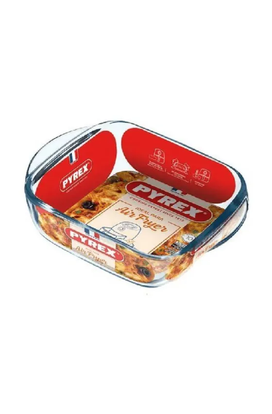 Pyrex Air Fryer Compatible Glass Rect Dish Roaster 23cm 215B100