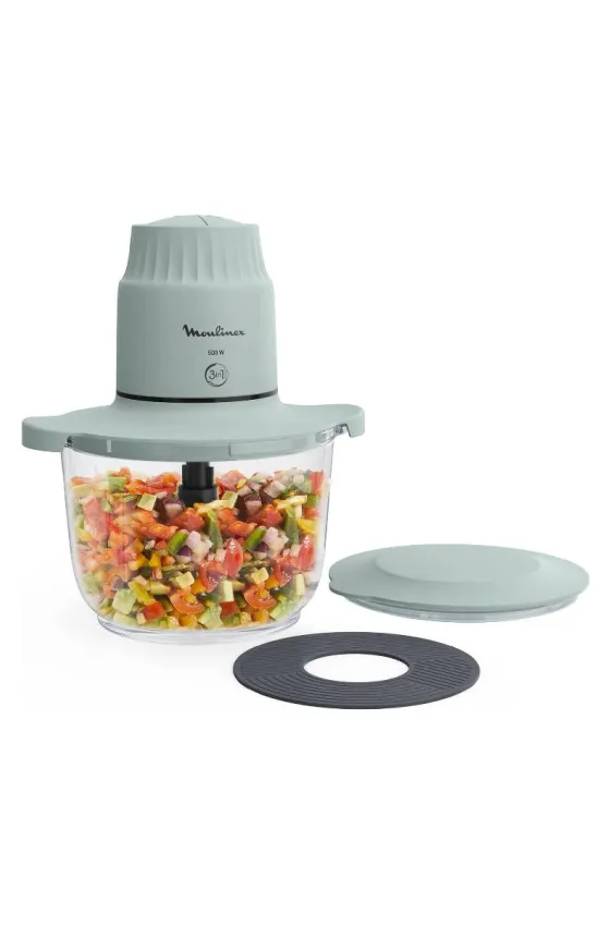 MOULINEX Choppeo, Glass Bowl Chopper, 1 L Capacity, Borosilicate Glass