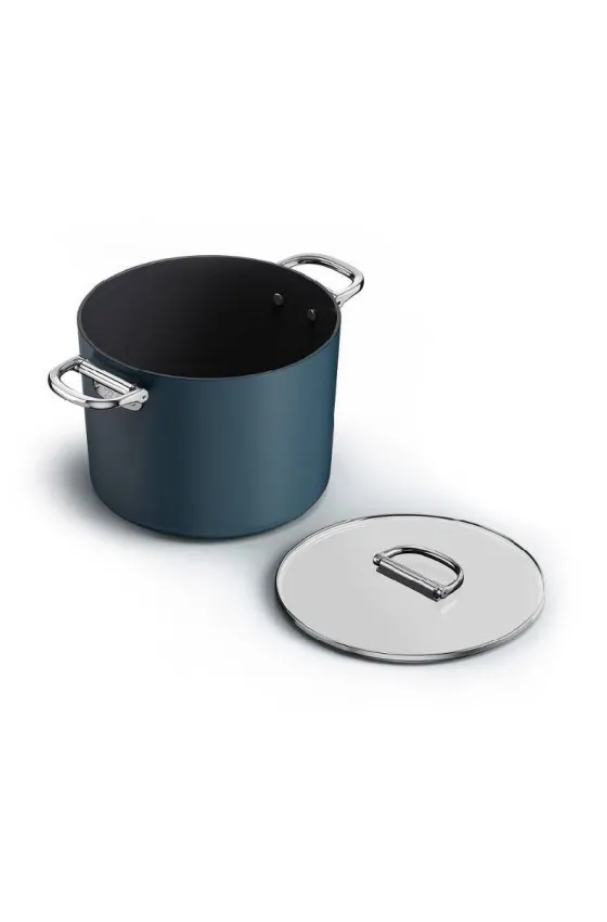 Joseph Joseph Space Folding Handle Ceramic Non-stick 25cm Blue Stock Pot & Lid