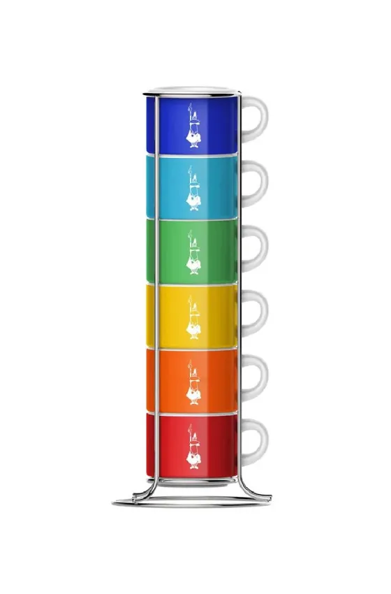 Bialetti 6 Pcs Stackable Cups Multicoloured