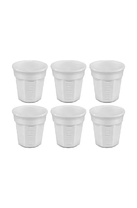 Bialetti Y0TZ502 Espresso Cups Set of 6 (0.6L, White Color)